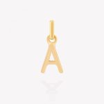 Dije oro 18k amarillo, Inicial A Imprenta.