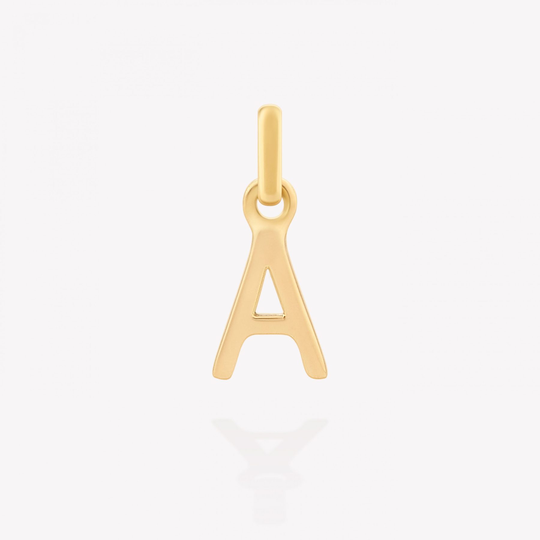 Dije oro 18k amarillo, Inicial A Imprenta.
