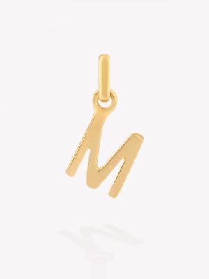 Dije Inicial M Imprenta, Oro amarillo