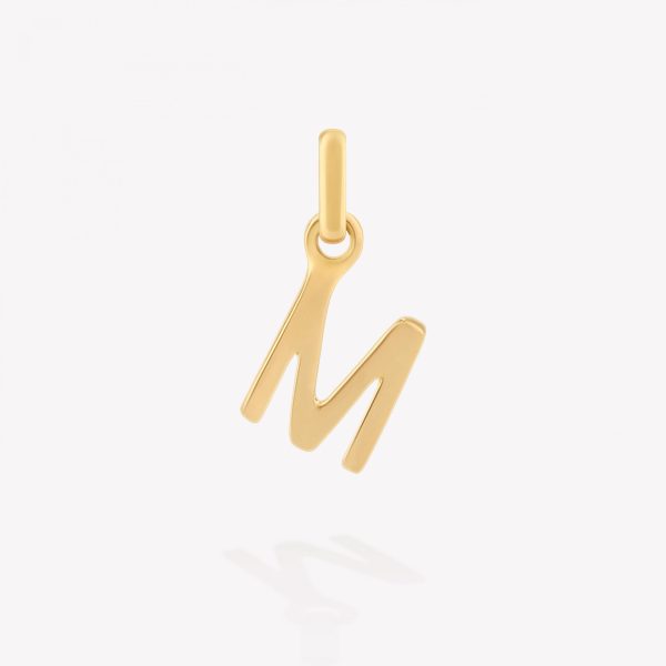 Dije Inicial M Imprenta, Oro amarillo