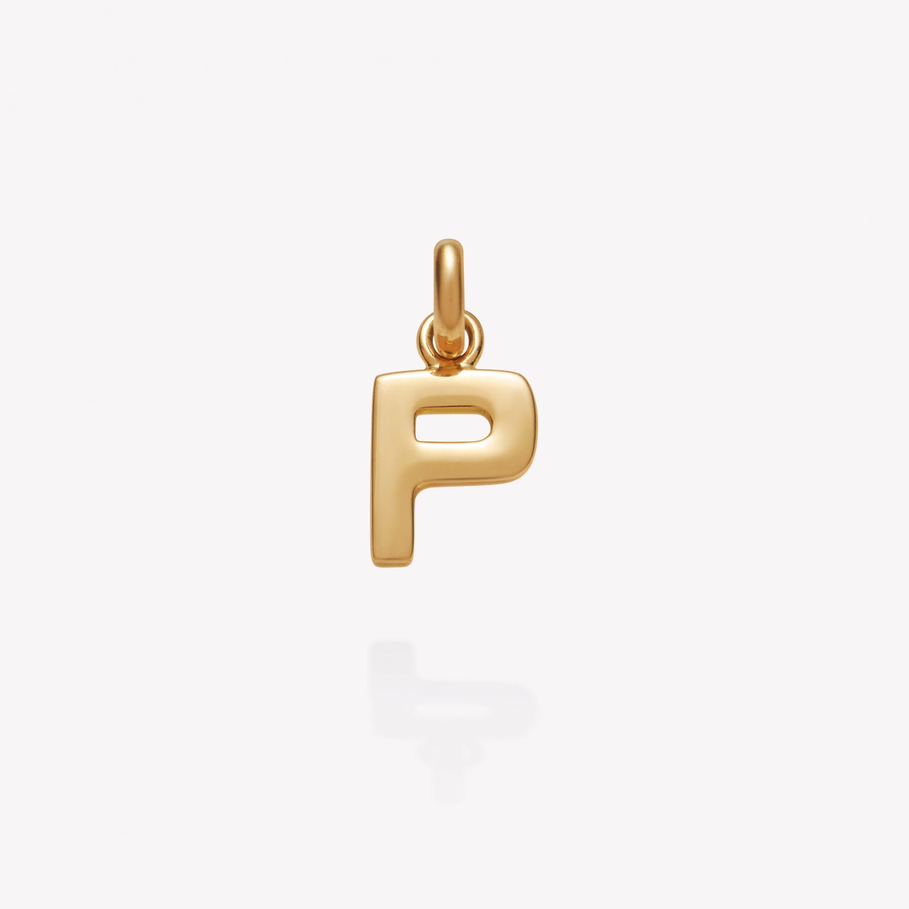 Dije oro 18k amarillo, Inicial P Imprenta.