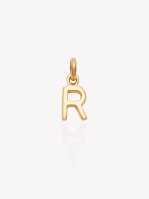 Dije Inicial R mini, Oro Amarillo