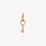 Dije oro 18k amarillo, Llave Corazón.