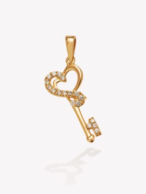 Dije Llave Corazón Musical, Oro Amarillo