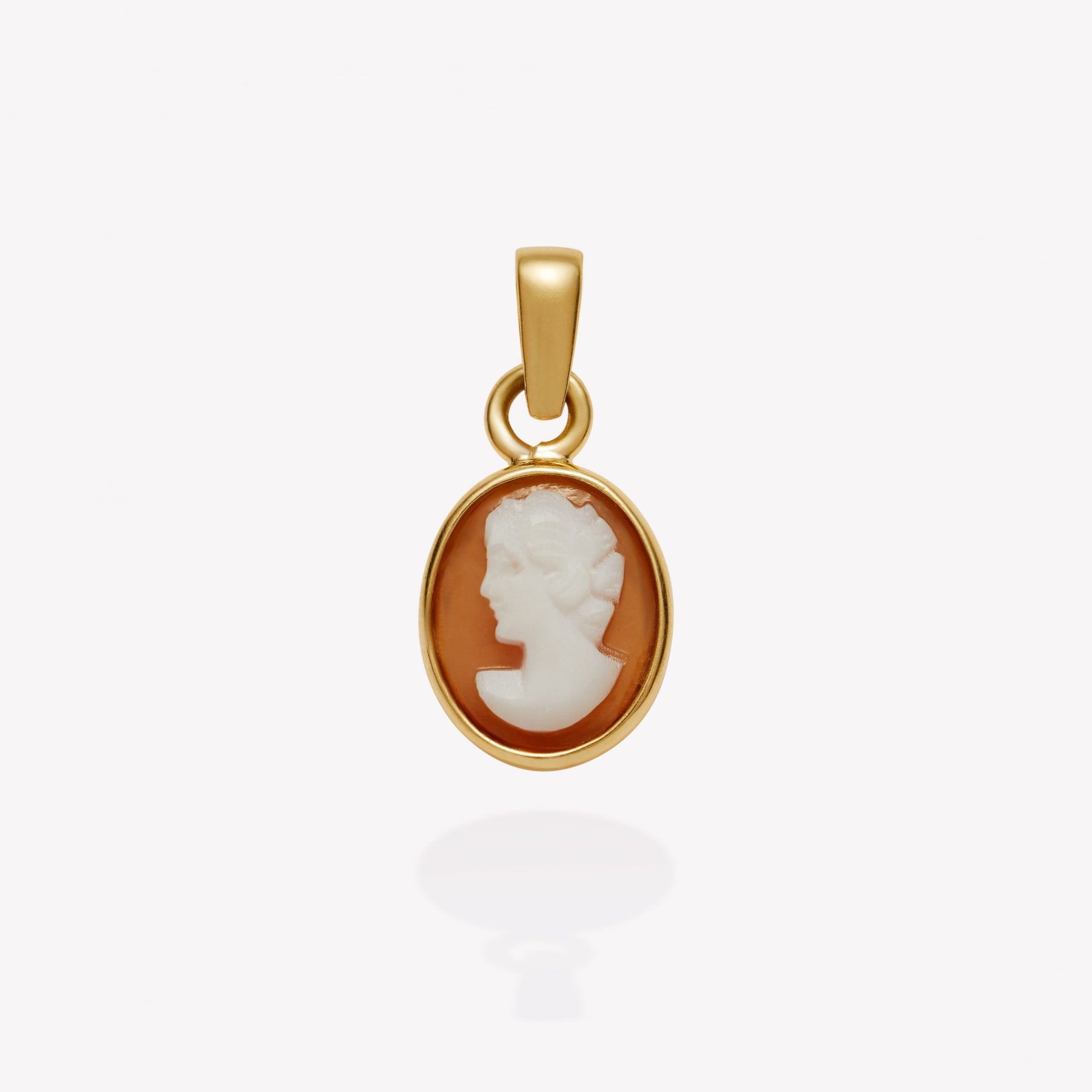 Dije oro 18k amarillo, Camafeo Naranja.