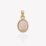 Dije oro 18k amarillo, Camafeo Rosado.