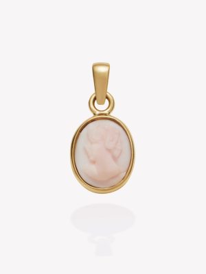 Dije oro 18k amarillo, Camafeo Rosado.