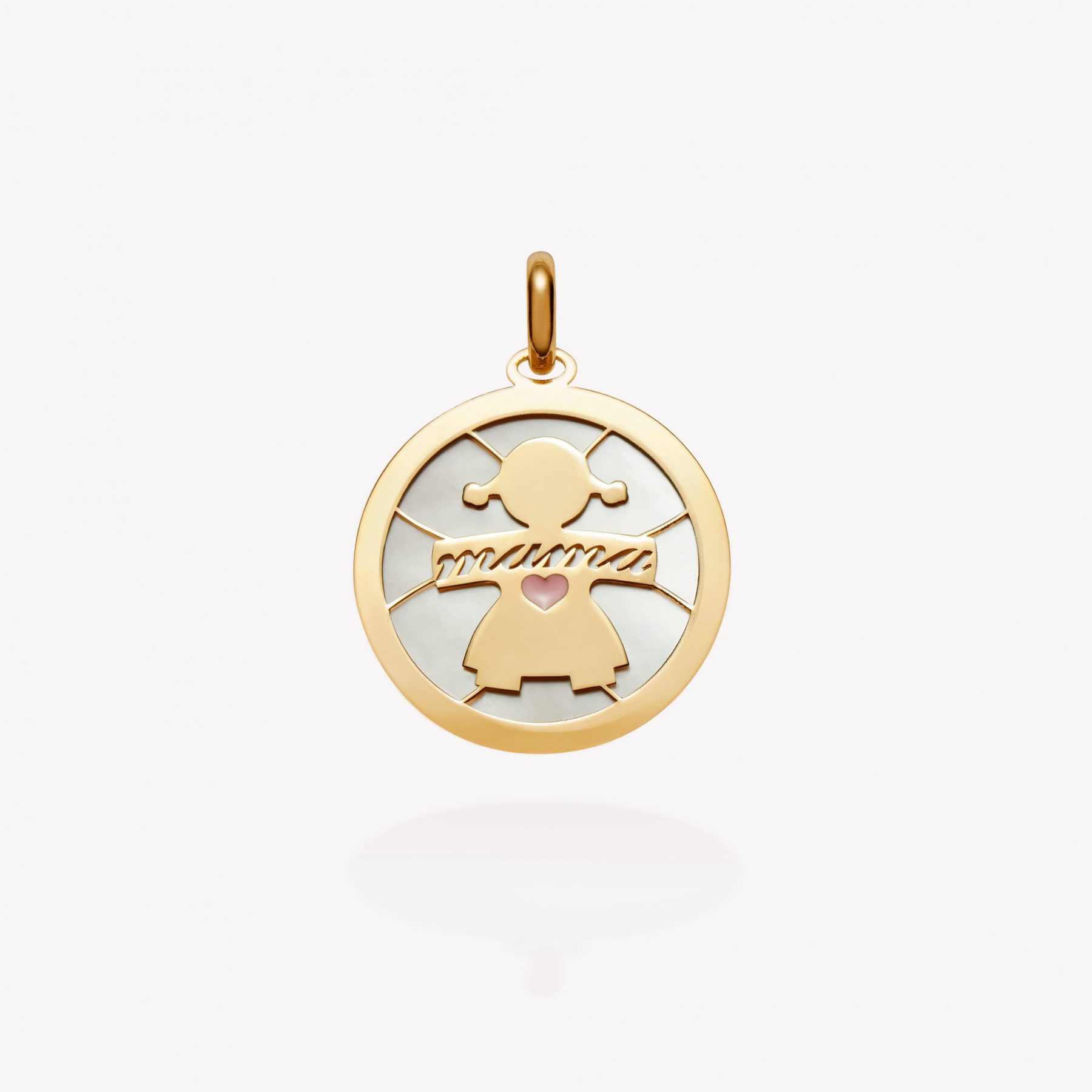 Dije oro 18k amarillo, Niña Esmaltado.