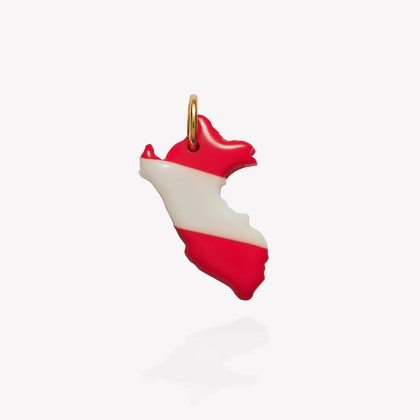 Dije oro 18k amarillo, Mapa del Perú Polímero.