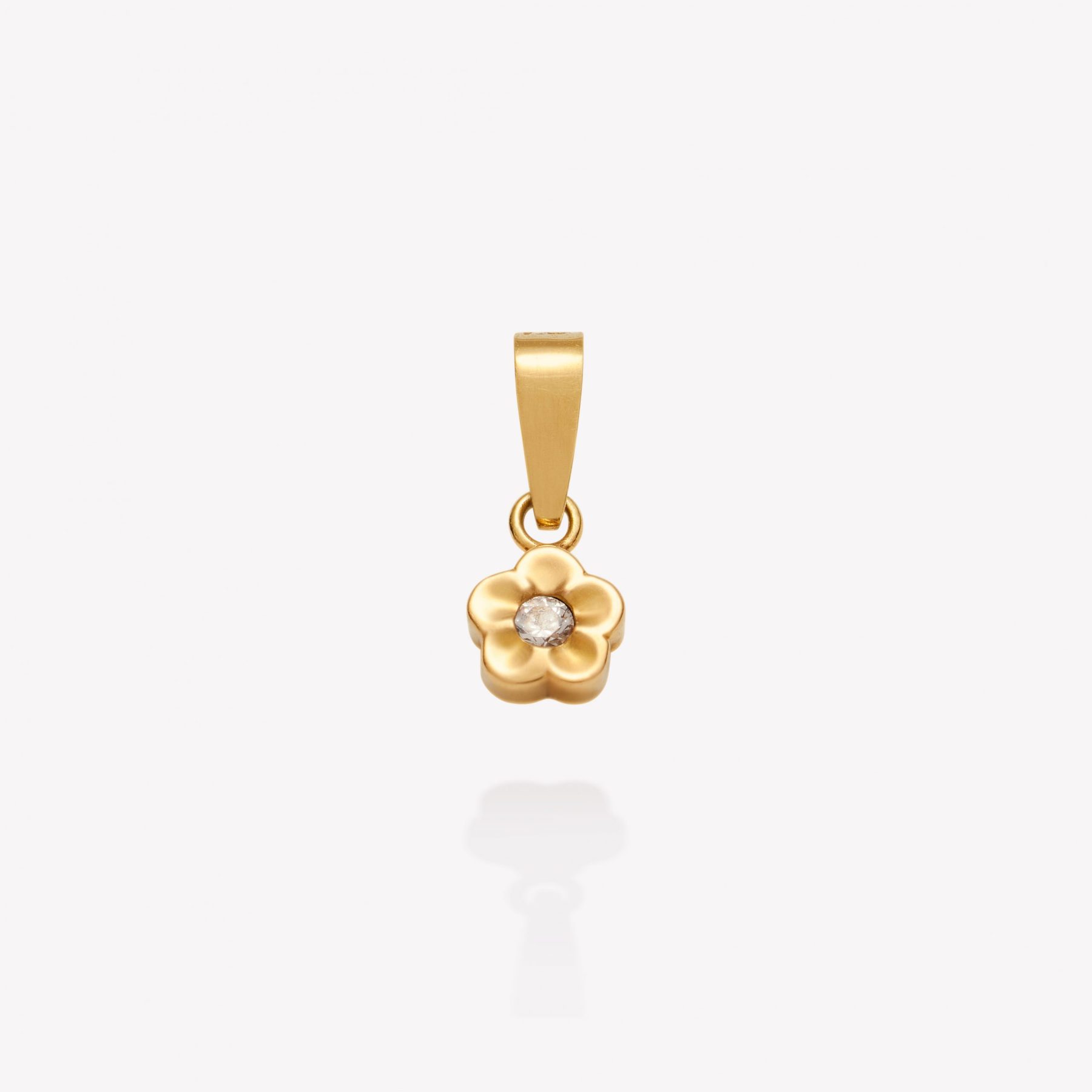 Dije oro 18k amarillo, Flor Embutido.