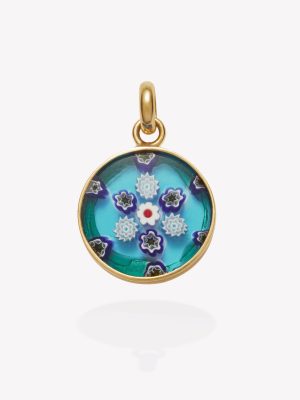 Dije Cristal Murano Celeste, Oro amarillo