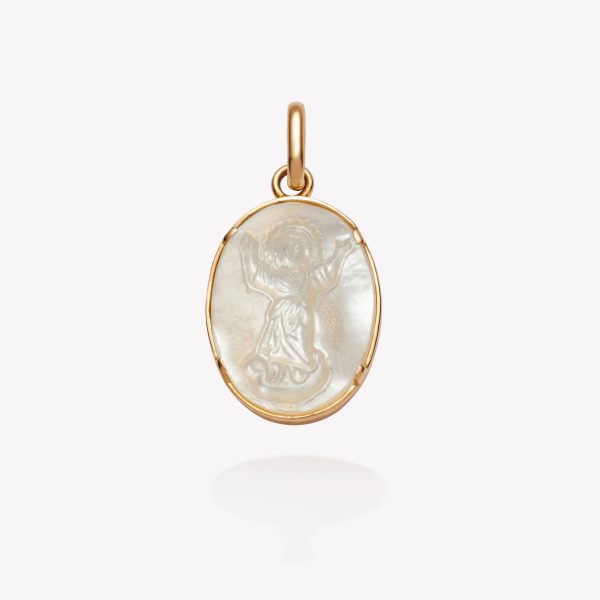 Dije oro 18k naranja, Niño Divino Nácar