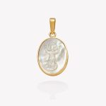 Dije oro 18k amarillo, Niño Divino Nácar.