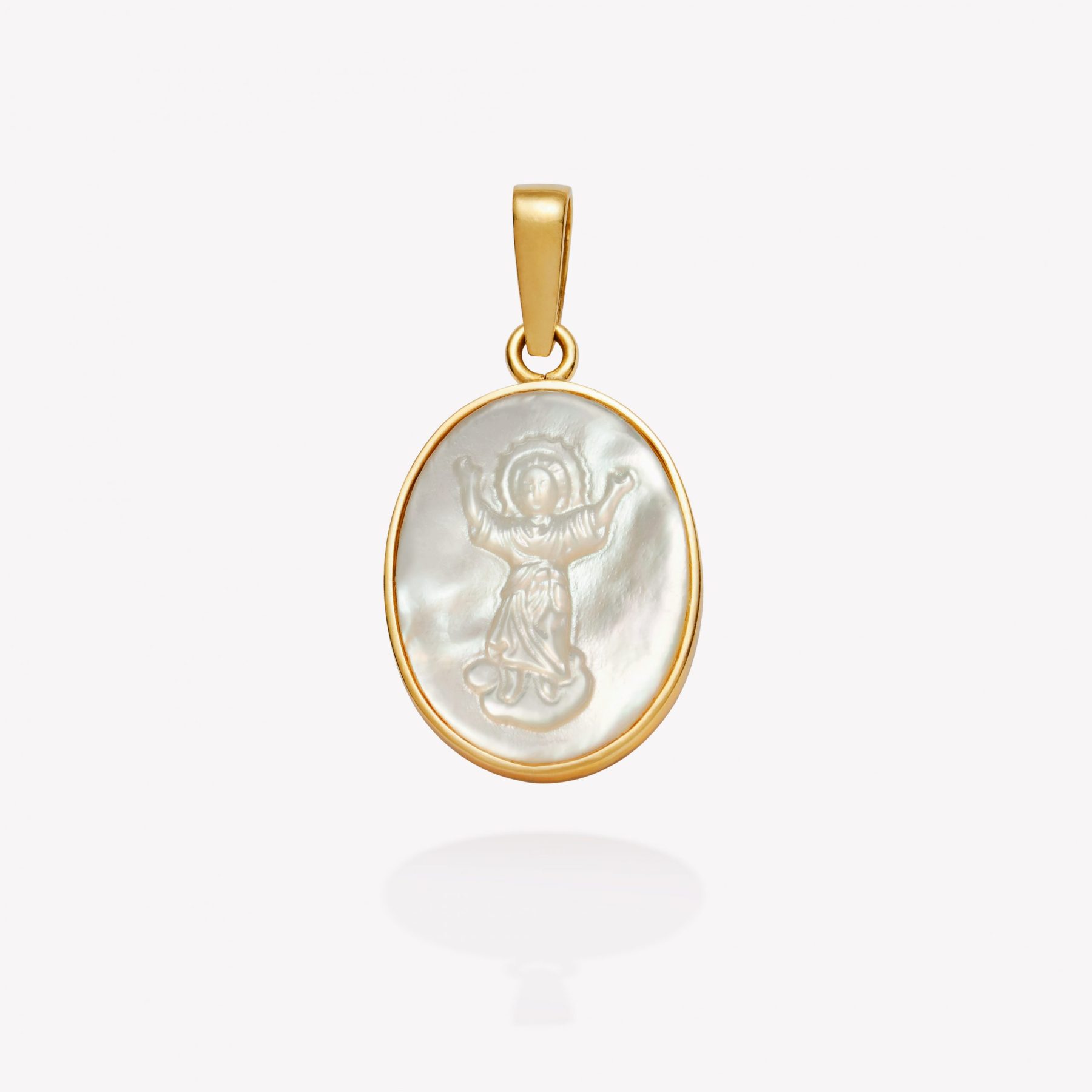 Dije oro 18k amarillo, Niño Divino Nácar.