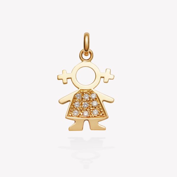 Dije 18k amarillo, Niña Fantasía Con Circonios.