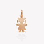 Dije oro 18k naranja, Niña con Vestido.
