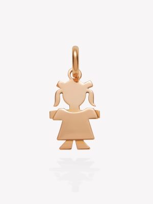 Dije oro 18k naranja, Niña con Vestido.