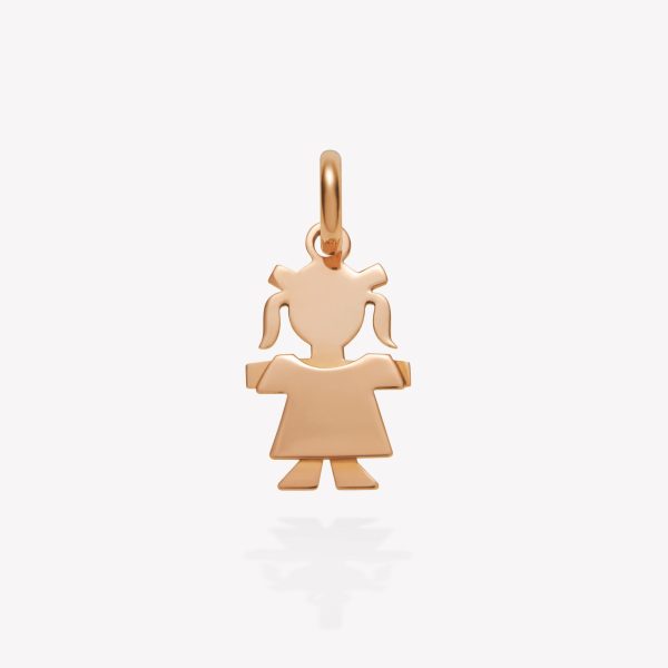 Dije oro 18k naranja, Niña con Vestido.