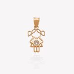 Dije oro 18k amarillo, Niña Luz.