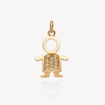 Dije oro 18k amarillo, Niño Fantasia Con Circonios.