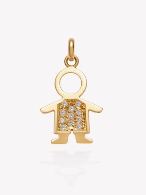 Dije oro 18k amarillo, Niño Fantasia Con Circonios.