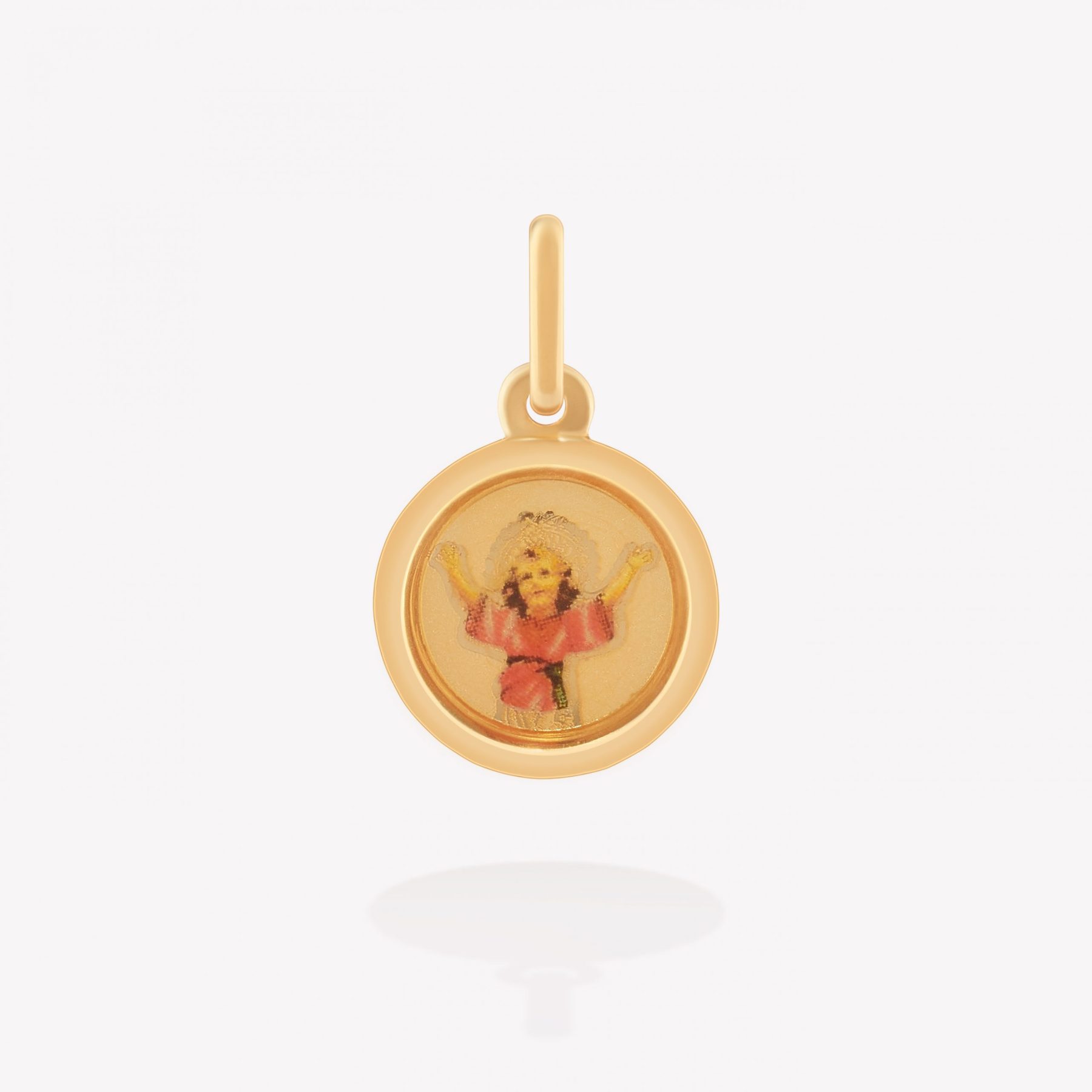 Dije oro 18k amarillo, Niño Divino Redondo.