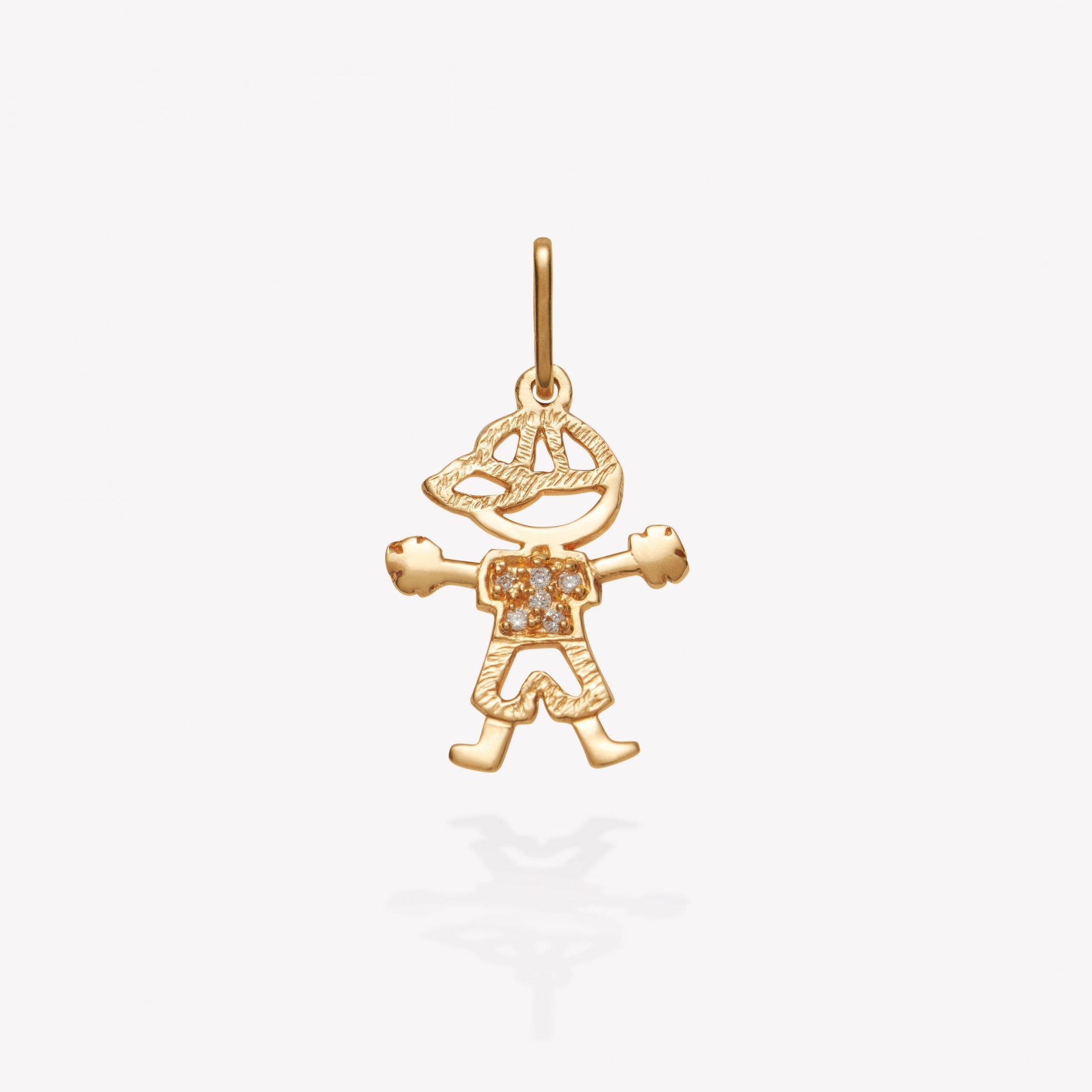 Dije oro 18k amarillo, Niño con Gorra.