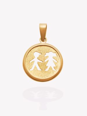 Dije oro 18k amarillo, Niño - Niña.