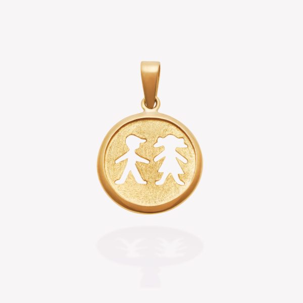 Dije oro 18k amarillo, Niño - Niña.