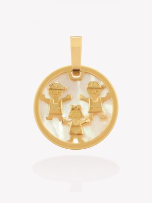 Dije Nácar con Niños, Oro amarillo