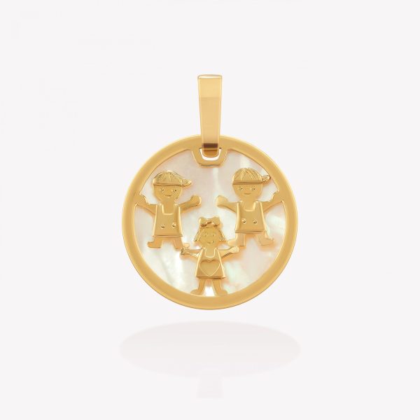 Dije Nácar con Niños, Oro amarillo