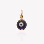 Dije oro 18k amarillo, Ojo Turco Azul redondo 9.5mm.