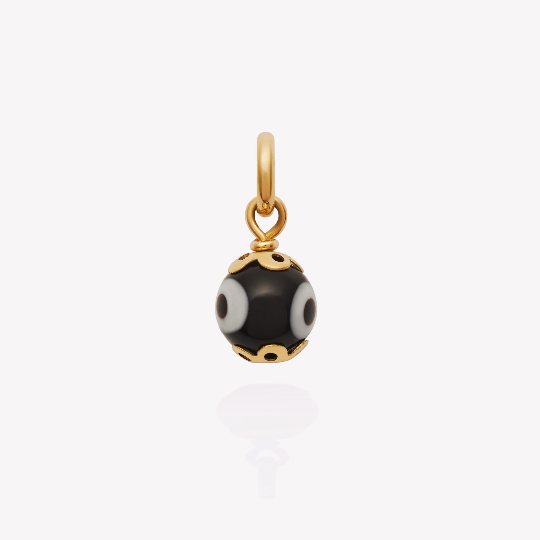 Dije oro 18k amarillo, Ojo Turco Azul redondo 8mm.