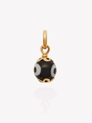 Dije oro 18k amarillo, Ojo Turco Azul redondo 8mm.