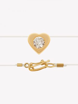 Centro oro 18k Amarillo, Punto Luce Corazón con moissanite.