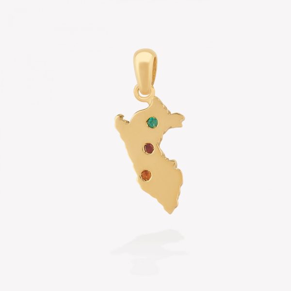 Dije oro 18k amarillo, Mapa del Perú.