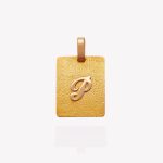 Placa oro 18k amarillo, Rectangular Inicial P.
