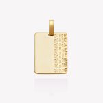 Placa oro 18k amarillo, Rectangular con Diseño 2.4x1.8cms.