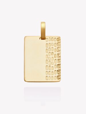 Placa oro 18k amarillo, Rectangular con Diseño 2.4x1.8cms.