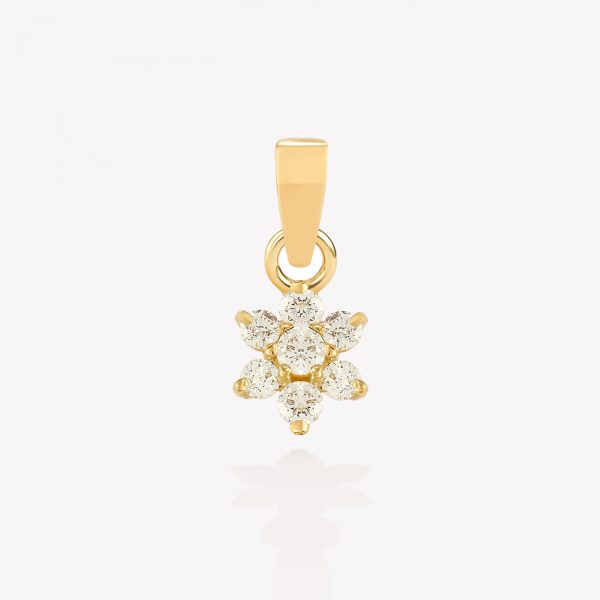 Dije Roseta con circonios, Oro amarillo