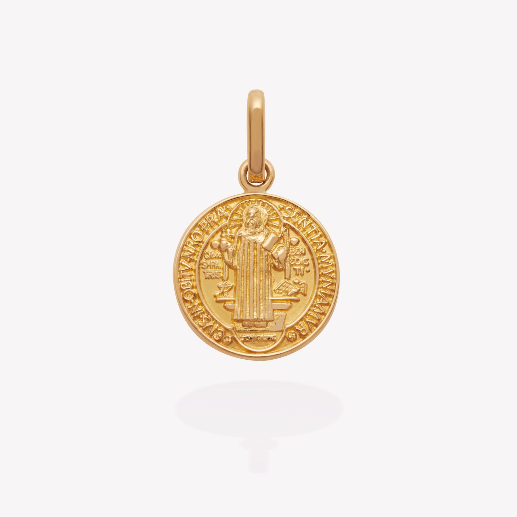 Medalla oro 18k amarillo, San Benito de Palermo Mediano.