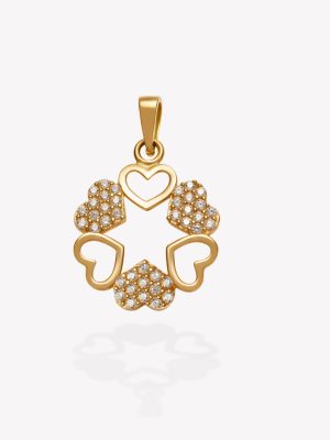 Dije Trébol Corazones, Oro amarillo