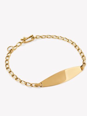 Pulsera Mónica con Placa Oval, oro Amarillo