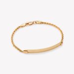 Pulsera en oro 18k. amarillo entorchado y placa rectangular