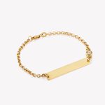 Pulsera en oro 18k. amarillo Rollo con Placa Recta