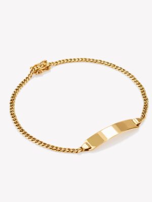 Pulsera en oro 18k. Lomo Corvina con Placa Recta