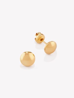 Aretes oro 18k amarillo Lentejas #7.5.