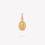 Medalla oro 18k amarillo, Oval Virgen de Guadalupe.