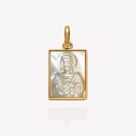Dije oro 18k amarillo, Corazón de Jesús.