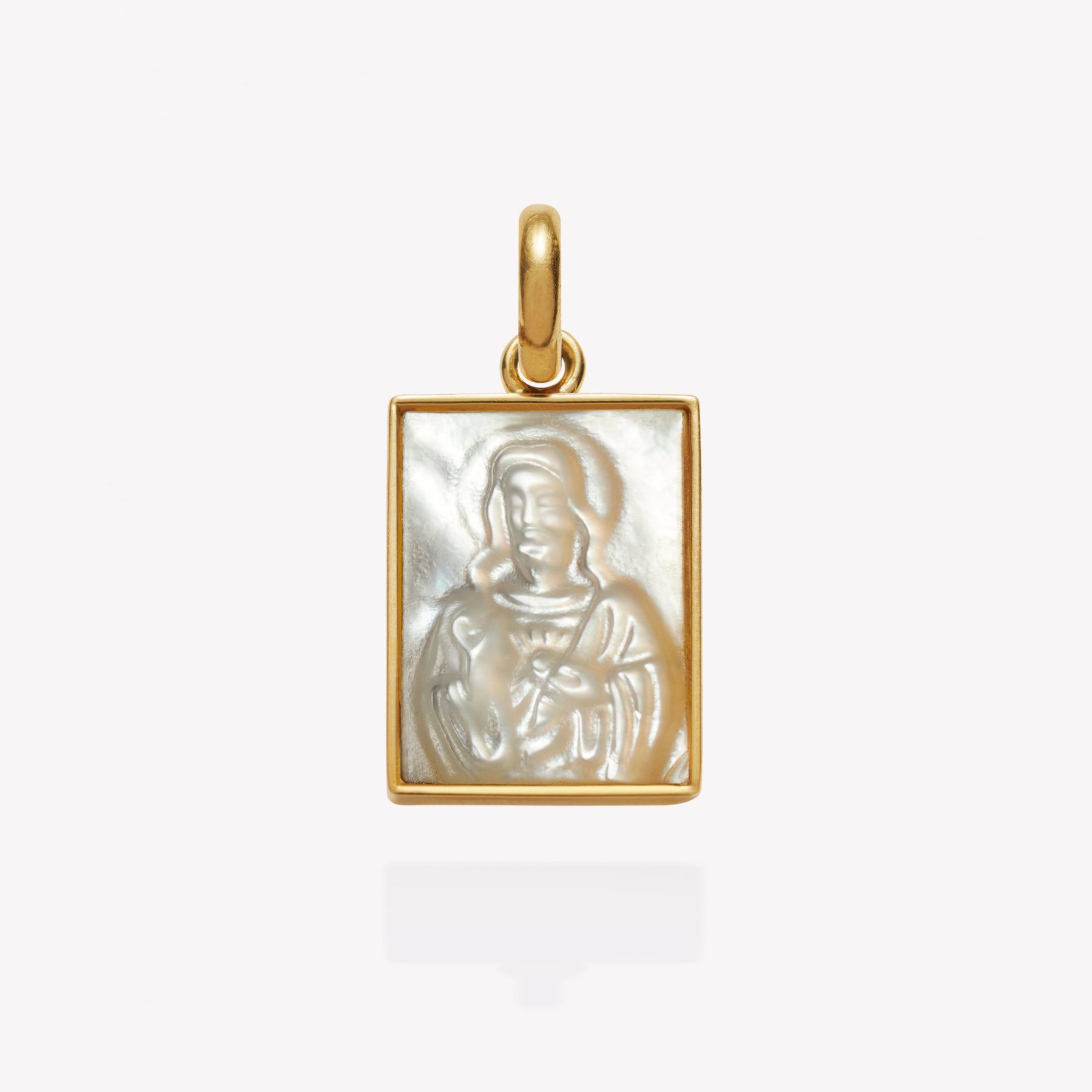 Dije oro 18k amarillo, Corazón de Jesús.